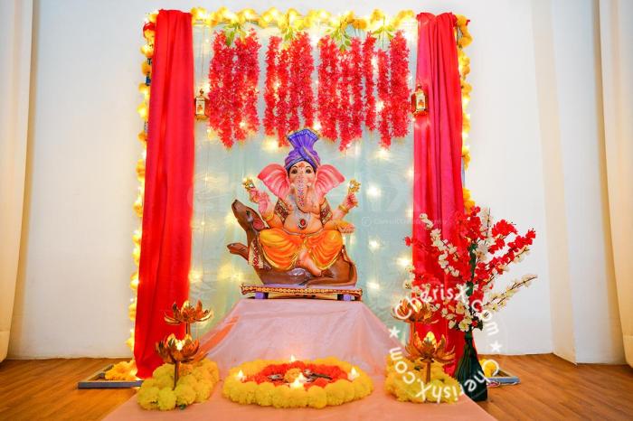 How to make ganesh puja decoration