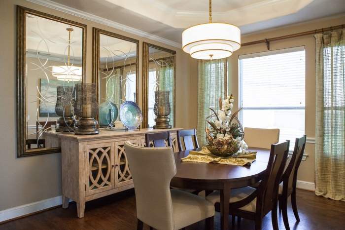 How to decorate long mirrors in dining rooms