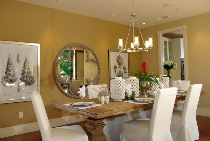 How to decorate long mirrors in dining rooms