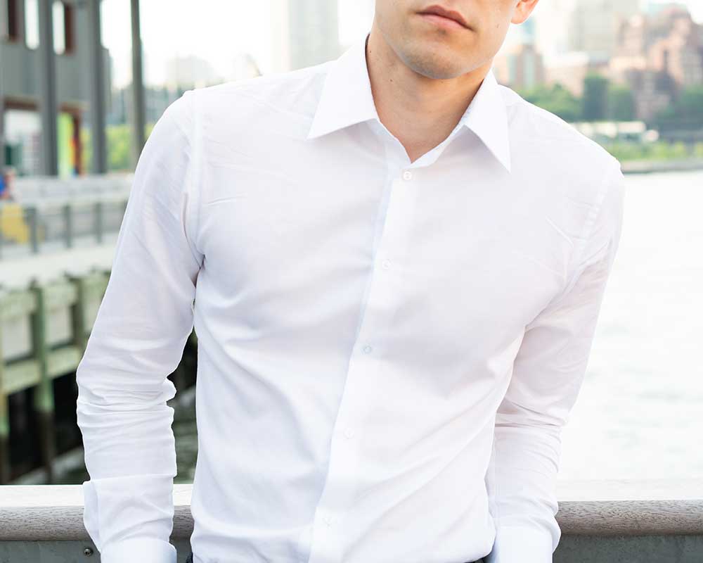 Men white dress shirt